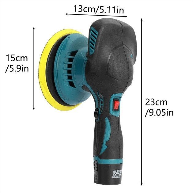 Полірувальна машинка Waxing Polisher YK49 акумуляторна з насадками 1250W 968drp фото