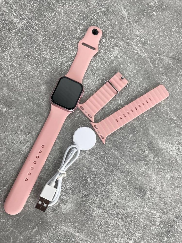 Смарт-годинник Smart Watch X10 Mini + два змінні ремінці рожевий 700 фото